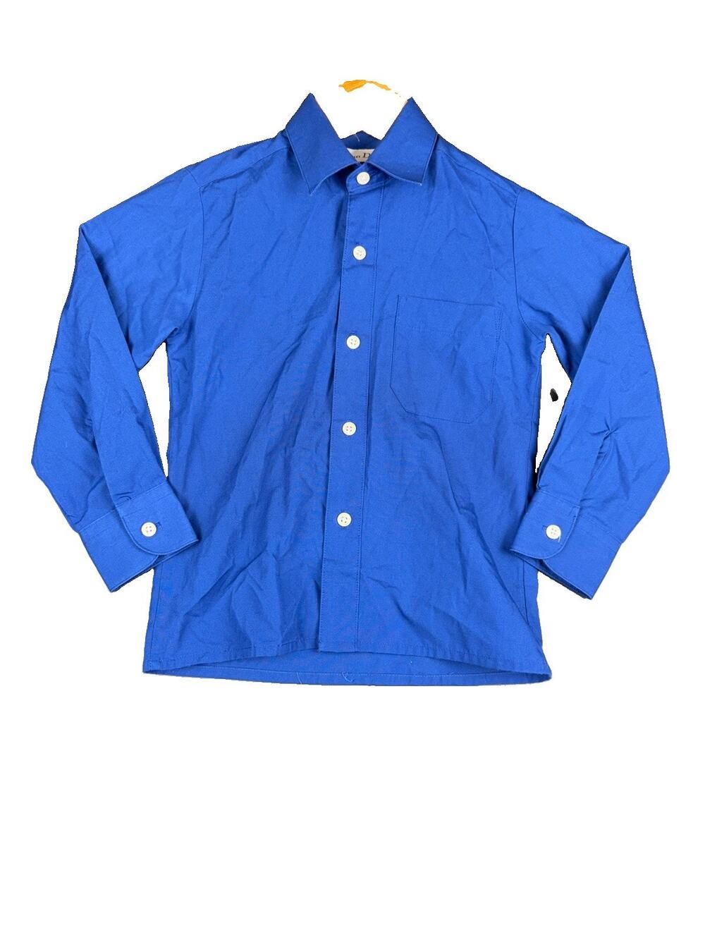 VTG Christian Dior Shirt Boys Size 5 Blue Long Sleeve Dress Shirt Made Macau